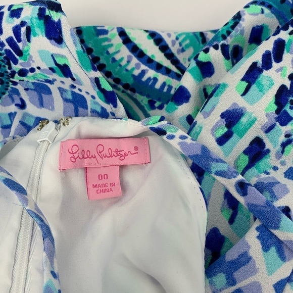 Lilly Pulitzer high neck shift dress Resort White Toe sleeveless blue white 00 - Picture 5 of 5